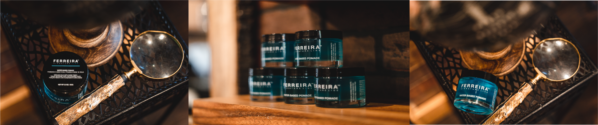 Photos from our shoot in Vancouver, which took place at a barbershop that now sells Ferreira Signature Line water-based pomade and texture paste.